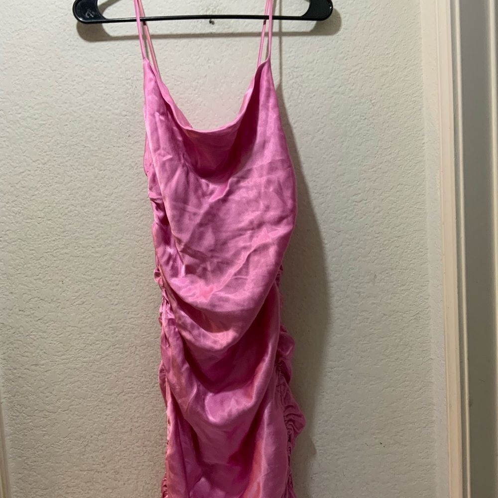 Bardot Revolve Mini Ruched Dress Women's 6 Small Vint Pink Cocktail Party Event - Picture 4 of 10